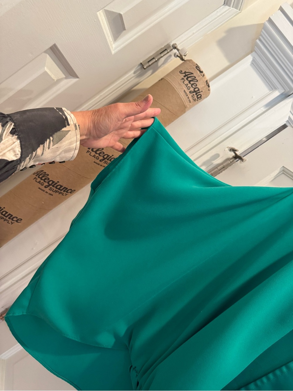 Trina Turk Emerald Draped Wrap Blouse - Picture 4 of 5